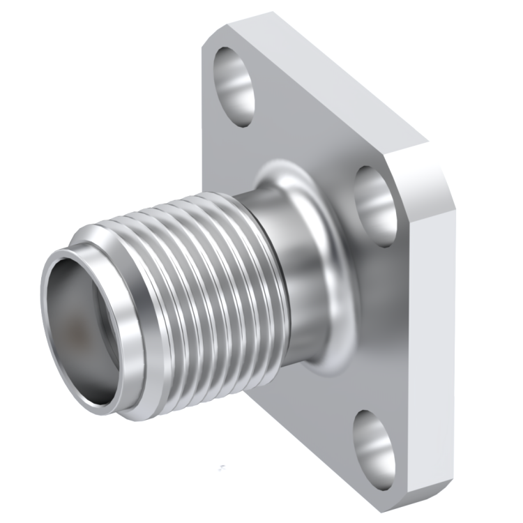 SMA / STRAIGHT JACK RECEPTACLE FEMALE PASSIVATED CAPTIVE CONTACT|3/8" SQUARE FLANGE