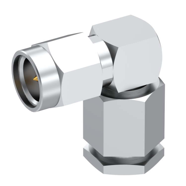 SMA / RIGHT ANGLE PLUG MALE CLAMP TYPE FOR 2.6/50 S CABLE PASSIVATED