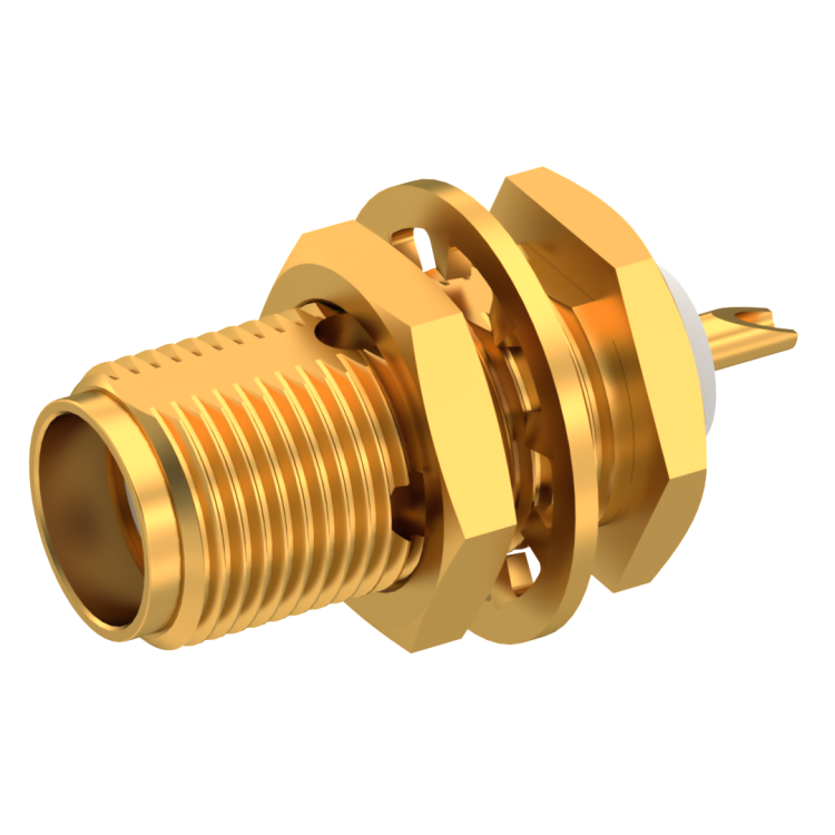 SMA / STRAIGHT JACK RECEPTACLE FEMALE GOLD REAR MOUNT