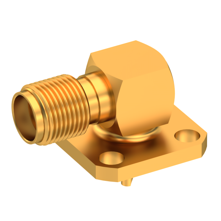 SMA / RIGHT ANGLE JACK RECEPTACLE FEMALE GOLD LOW PROFILE