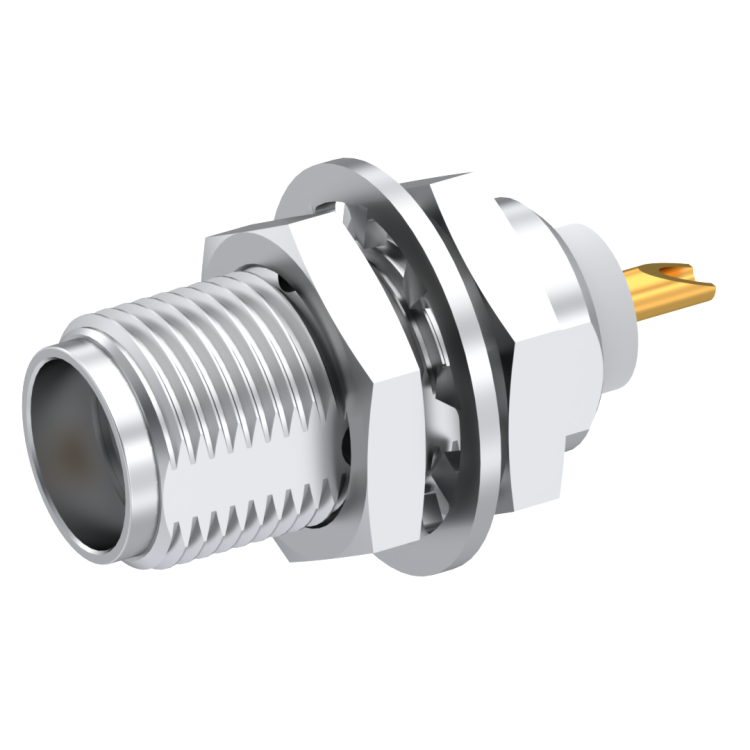SMA / STRAIGHT JACK RECEPTACLE FEMALE PASSIVATED CAPTIVE CONTACT|D-FLATTED BODY
