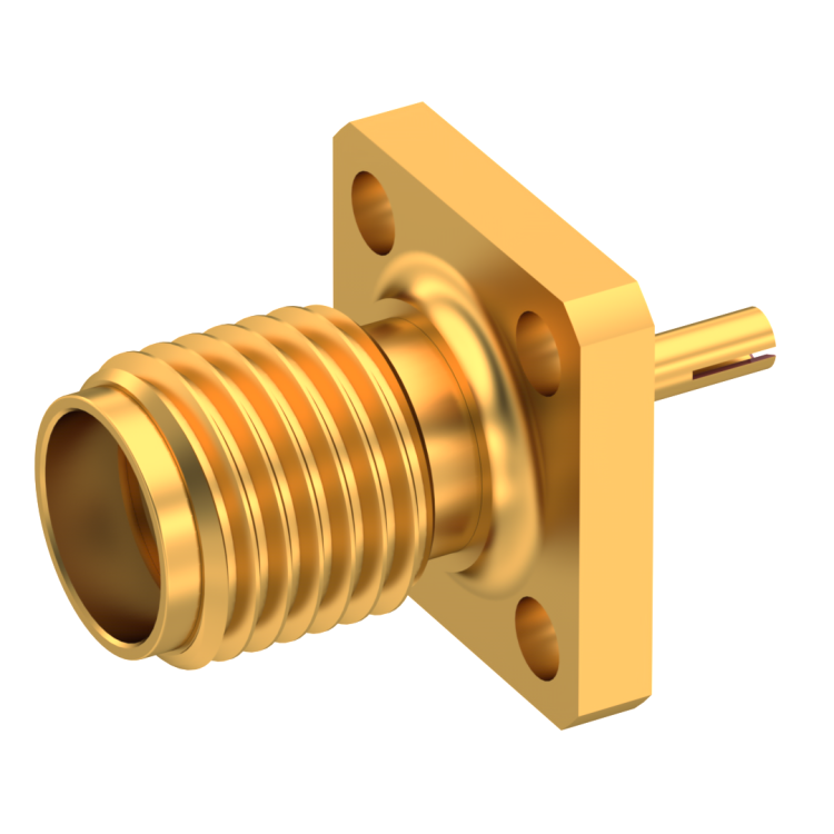 SMA / STRAIGHT JACK FEMALE GOLD CAPTIVE CONTACT|3/8" SQUARE FLANGE SMA / STRAIGHT JACK FEMALE GOLD CAPTIVE CONTACT|3/8" SQUARE FLANGE