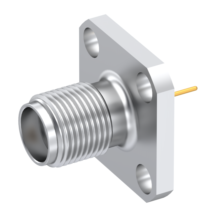 SMA / STRAIGHT JACK FEMALE PASSIVATED CAPTIVE CONTACT|3/8" SQUARE FLANGE