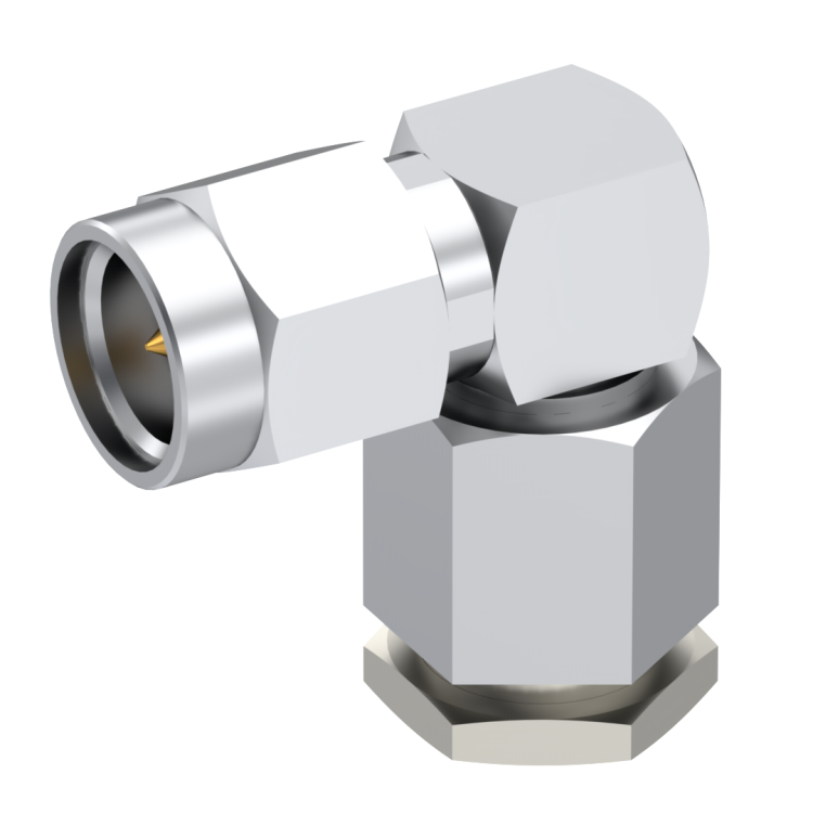 SMA / RIGHT ANGLE PLUG MALE SOLDER CLAMP FOR .085''/50 SR PASSIVATED