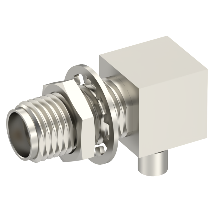 SMA / RIGHT ANGLE JACK FEMALE SOLDER TYPE FOR .085''/50 SR NICKEL SMA / RIGHT ANGLE JACK FEMALE SOLDER TYPE FOR .085''/50 SR NICKEL