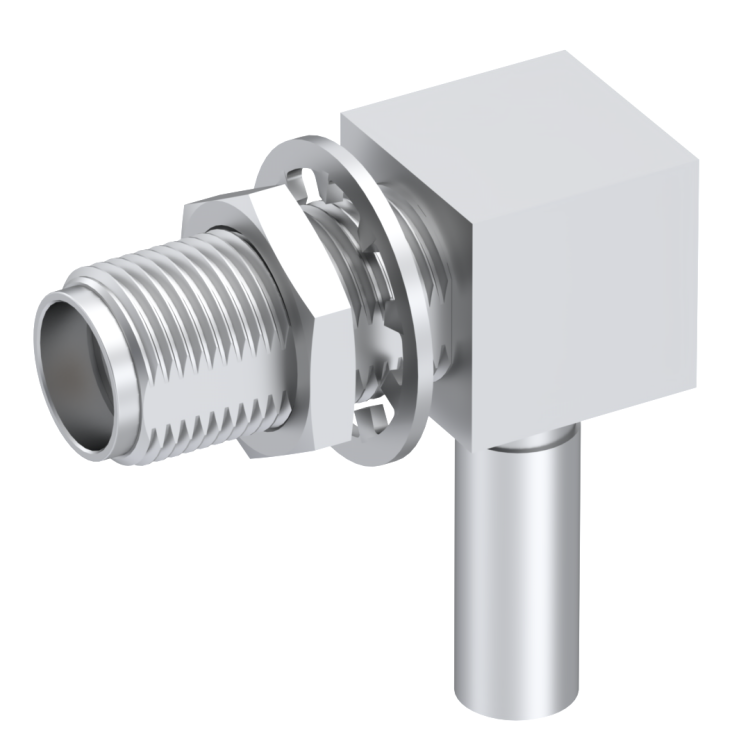 SMA / RIGHT ANGLE JACK FEMALE CRIMP TYPE FOR 2/50 S CABLE PASSIVATED SMA / RIGHT ANGLE JACK FEMALE CRIMP TYPE FOR 2/50 S CABLE PASSIVATED