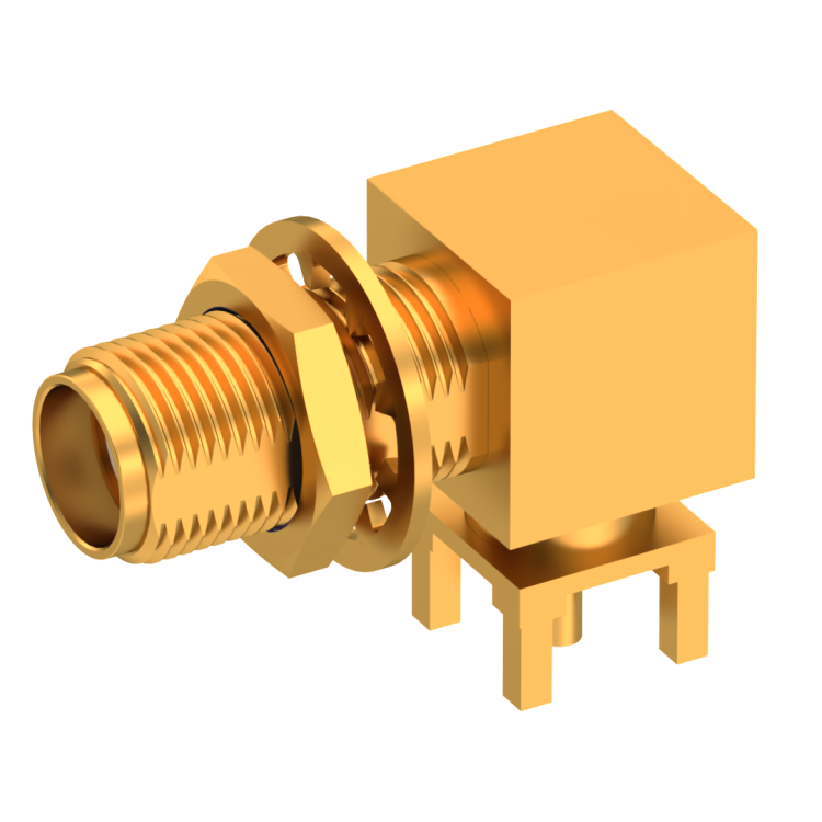 SMA / RIGHT ANGLE JACK FEMALE GOLD