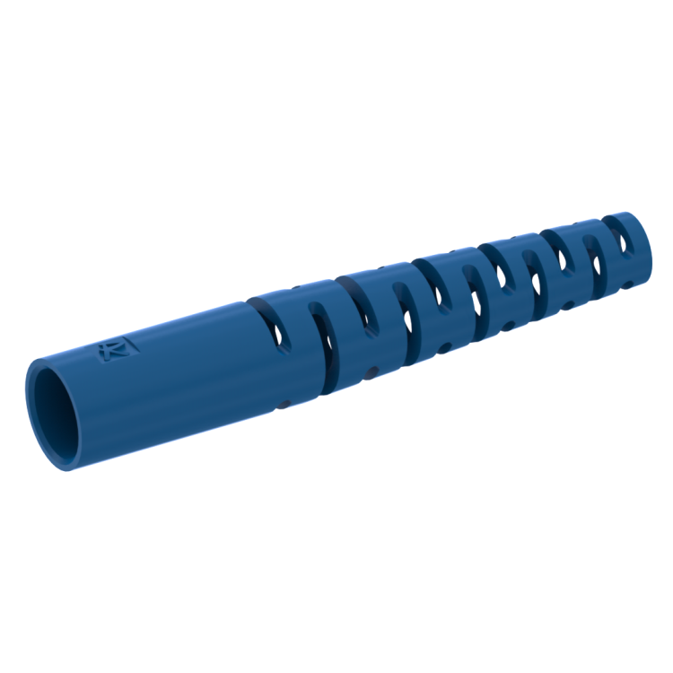 Super flexible blue boot for LC plug, cable 2 mm
