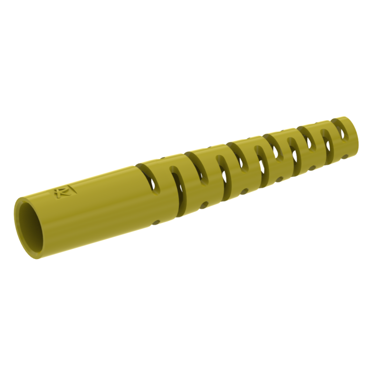 Super flexible yellow boot for LC plug, cable 2 mm