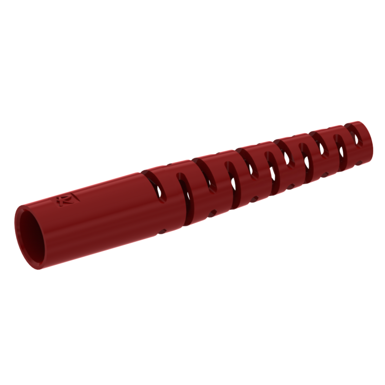 Super flexible red boot for LC plug, cable 2 mm