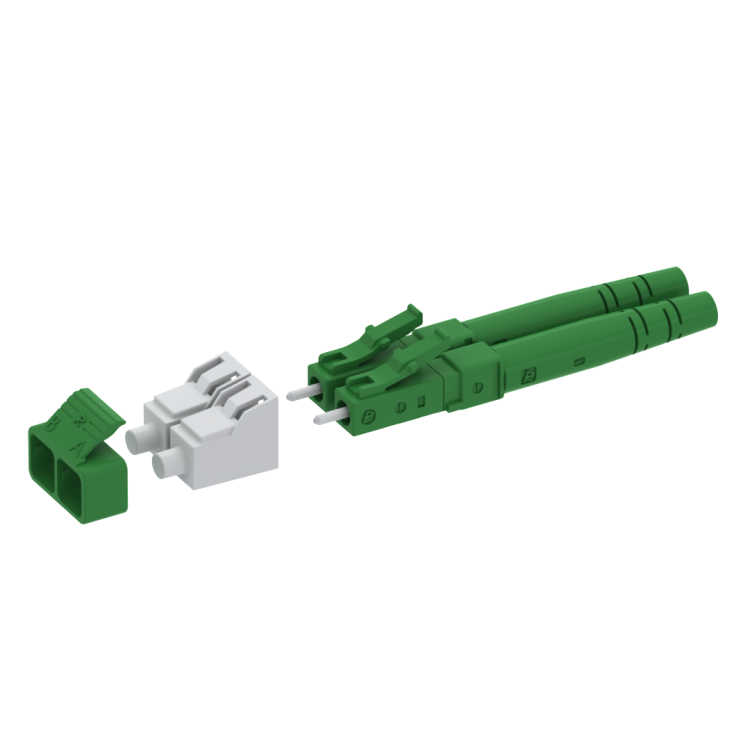 LC PC duplex plug MM128µm for cable 2mm