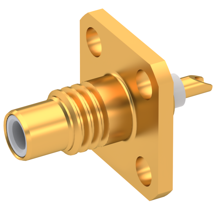 SMC / SQUARE FLANGE JACK RECEPTACLE WITH SOLDER POT CONTACT