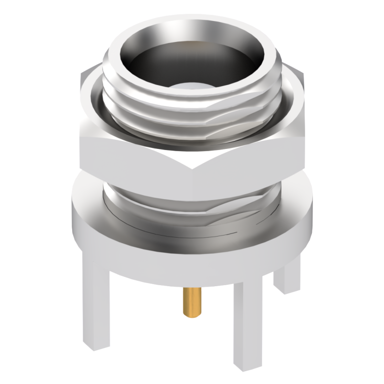 MCX / STRAIGHT BULKHEAD JACK RECEPTACLE FOR PCB - SOLDER LEGS