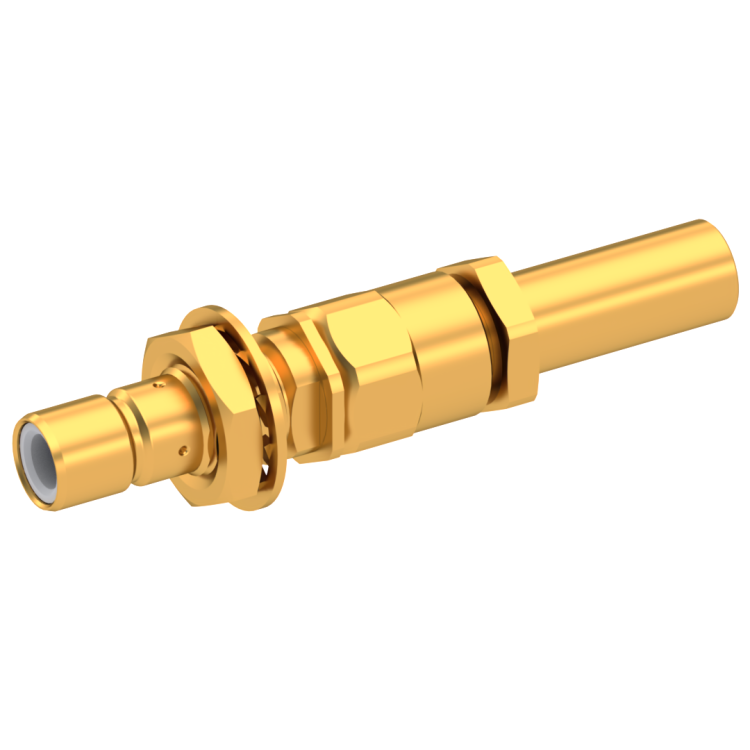 SMB / STRAIGHT BULKHEAD JACK FRONT MOUNT CRIMP TYPE - CABLE 2.6/50+75 S