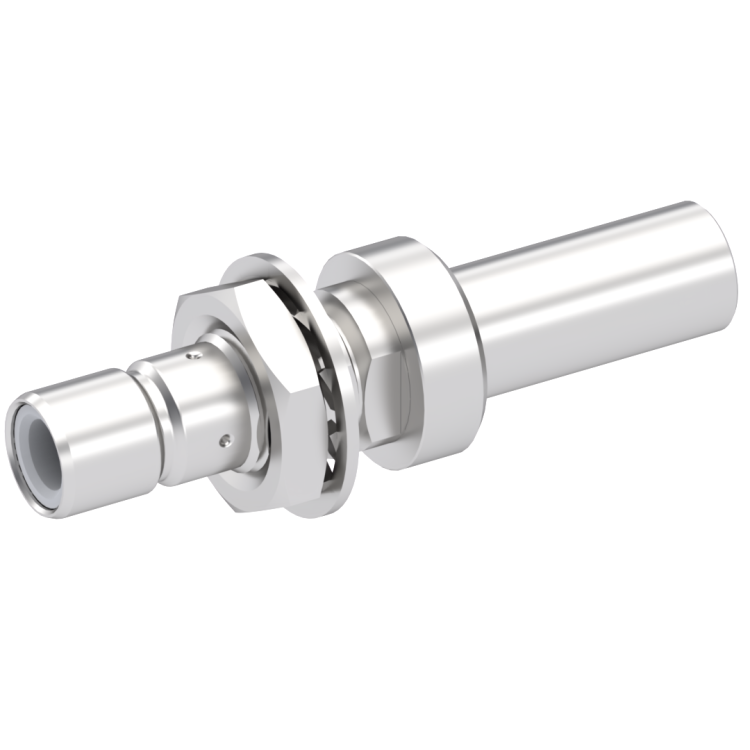 SMB / NON MAGNETIC STRAIGHT BULKEAD JACK FRONT MOUNT CRIMP TYPE - CABLE 2.6/50+75 S