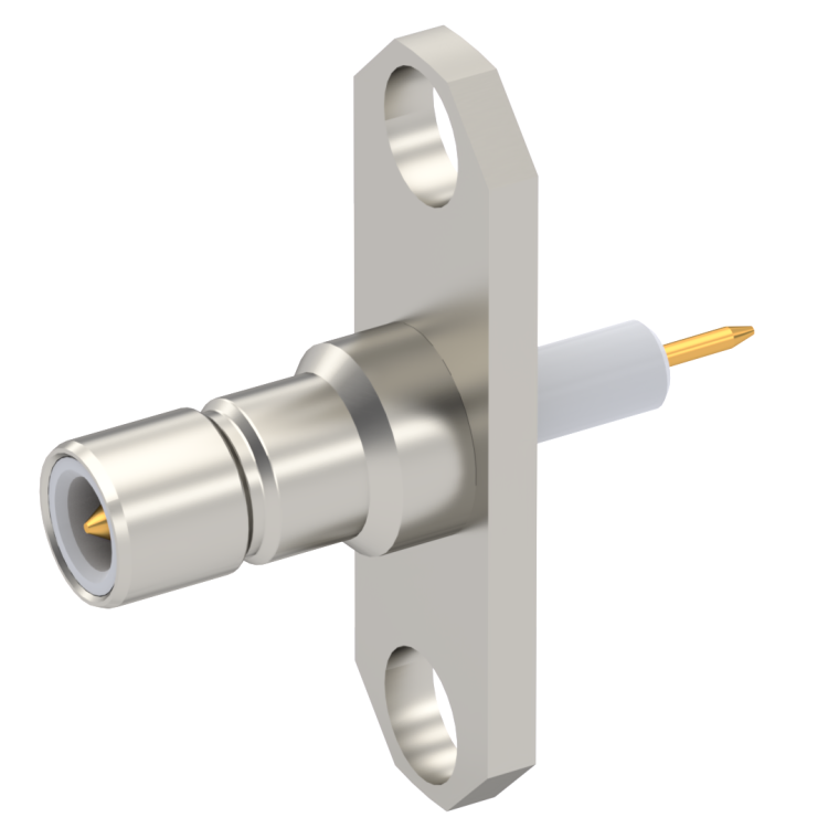 SMB / ADJUST. 2 HOLE FLANGE JACK RECEPTACLE WITH CYLINDRICAL CONTACT