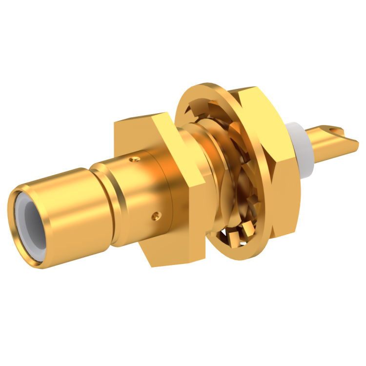 SMB / BULKHEAD JACK RECEPTACLE FRONT MOUNT - SOLDER POT