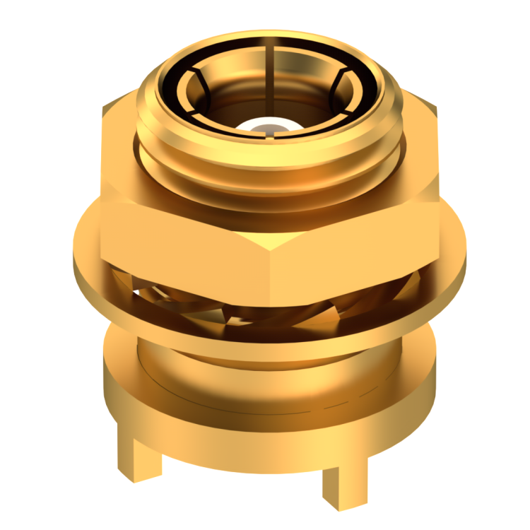 SMB / BULKHEAD JACK RECEPTACLE FOR PCB REAR MOUNT - SOLDER LEGS