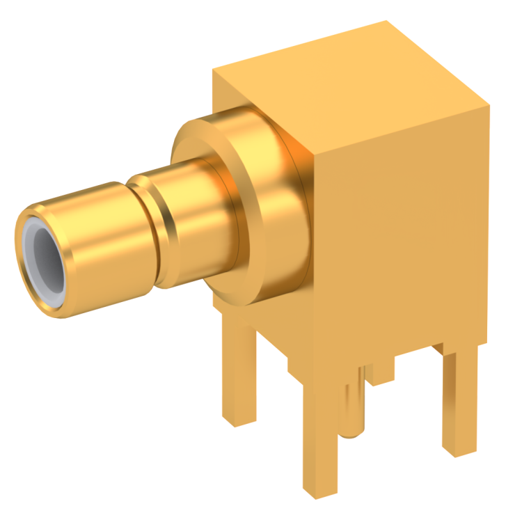 SMB / RIGHT ANGLE JACK RECEPTACLE FOR PCB SOLDER LEGS