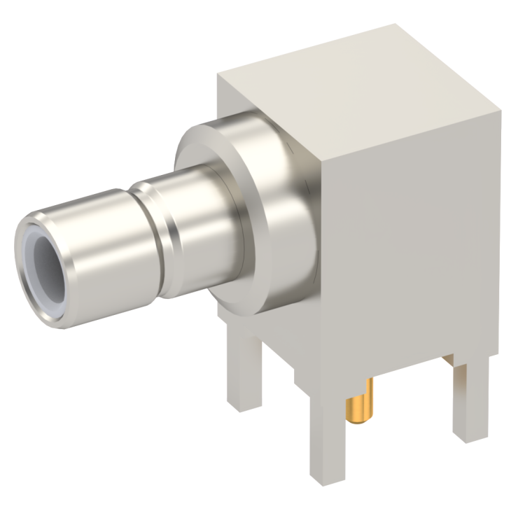 SMB / RIGHT ANGLE JACK RECEPTACLE FOR PCB SOLDER LEGS