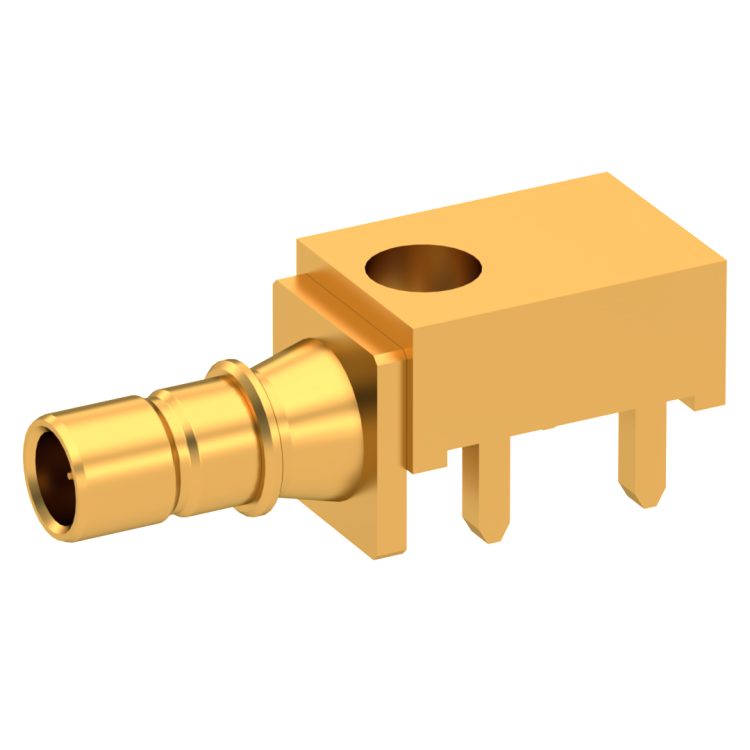 SMB / RIGHT ANGLE MALE RECEPTACLE FOR PCB EDGE CARD - PIN IN PASTE VERSION