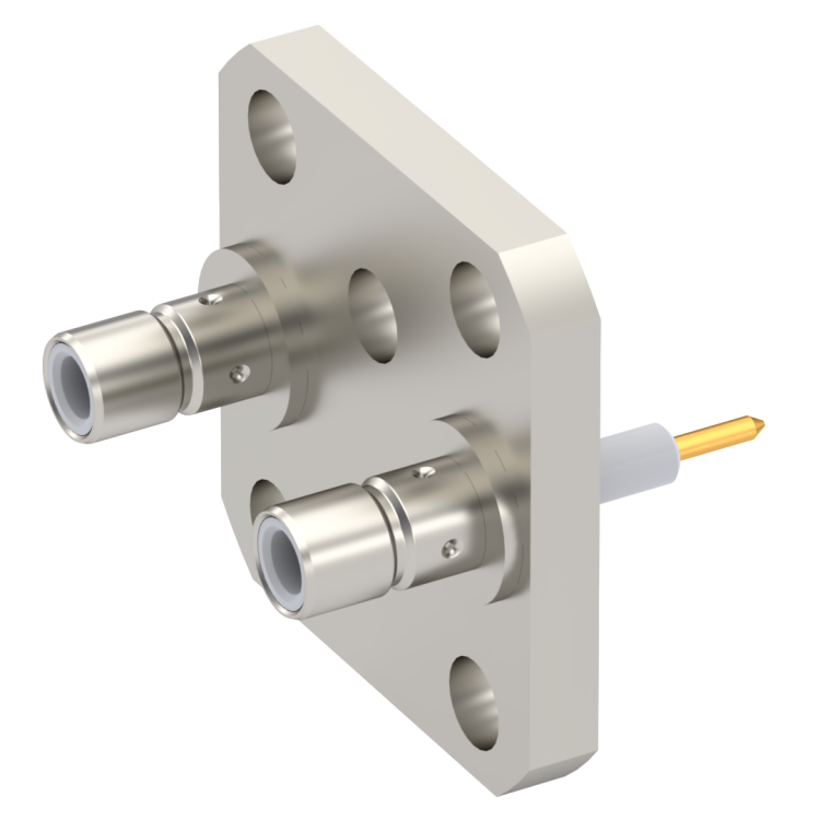 SMB / DOUBLE STRAIGHT PLUG RECEPTABLE SINGLE FLANGE
