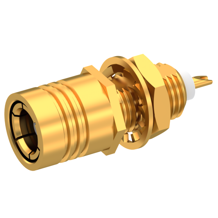 SMB / STRAIGHT BULKHEAD PLUG RECEPTACLE FRONT MOUNT SOLDER POT CONTACT