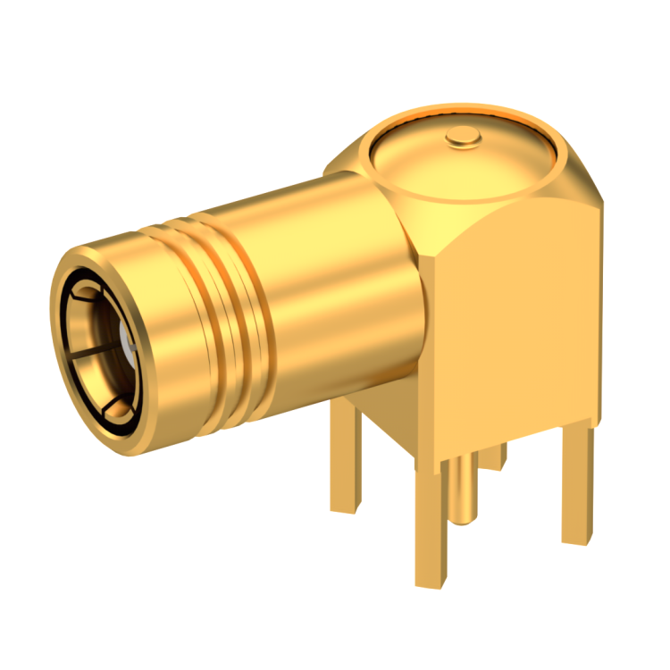 SMB / RIGHT ANGLE FEMALE RECEPTACLE FOR PCB SOLDER LEGS