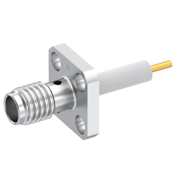 SSMA / SQUARE FLANGE RECEPTACLE WITH CYLINDRICAL CONTACT