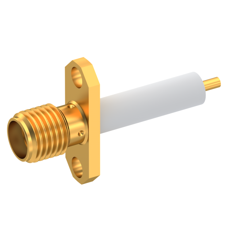 SMA / ADJUST. 2 HOLE FLANGE JACK RECEPTACLE WITH CYLINDRICAL CONTACT