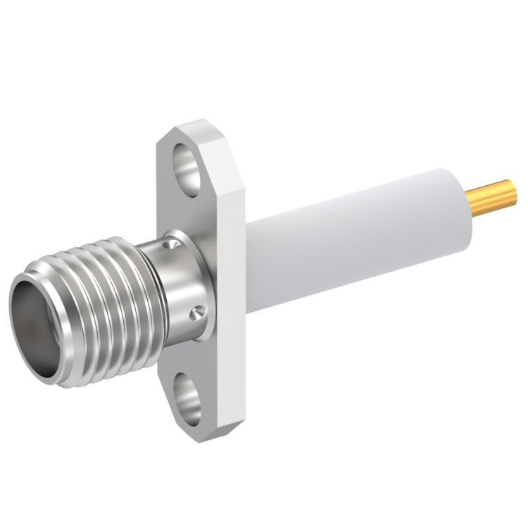 SMA / ADJUST. 2 HOLE FLANGE JACK RECEPTACLE WITH CYLINDRICAL CONTACT
