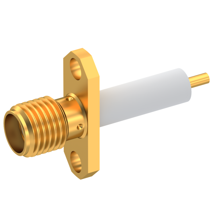 SMA / ADJUST. 2 HOLE FLANGE JACK RECEPTACLE WITH CYLINDRICAL CONTACT