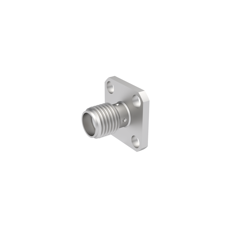 SMA / SQUARE FLANGE JACK RECEPTACLE WITH TAB CONTACT