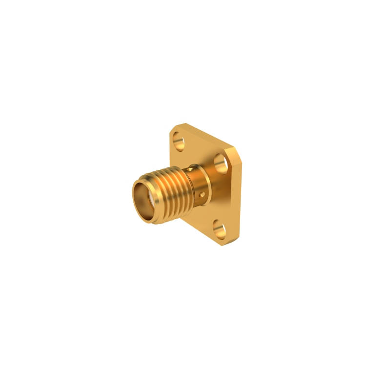 SMA / SQUARE FLANGE JACK RECEPTACLE WITH TAB CONTACT