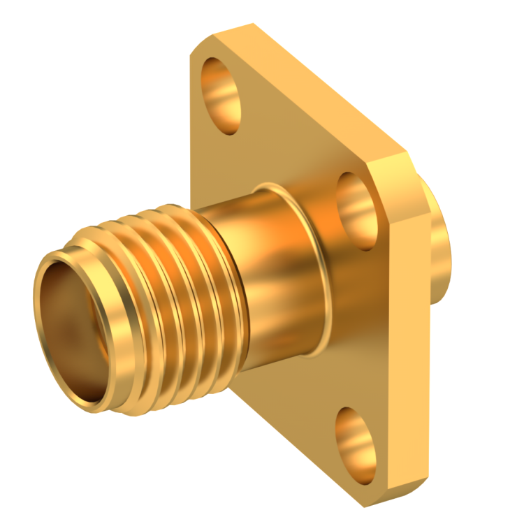 SMA / STRAIGHT SQUARE FLANGE JACK SOLDER TYPE CABLE .085
