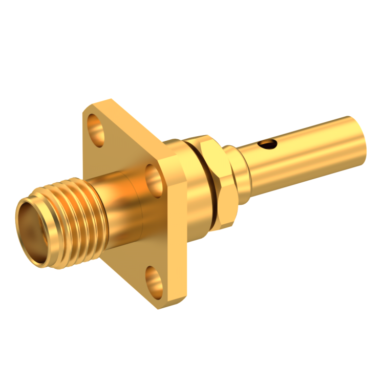 SMA / STRAIGHT SQUARE FLANGE JACK CRIMP AND SOLDER TYPE - CABLE 2.6/50 S