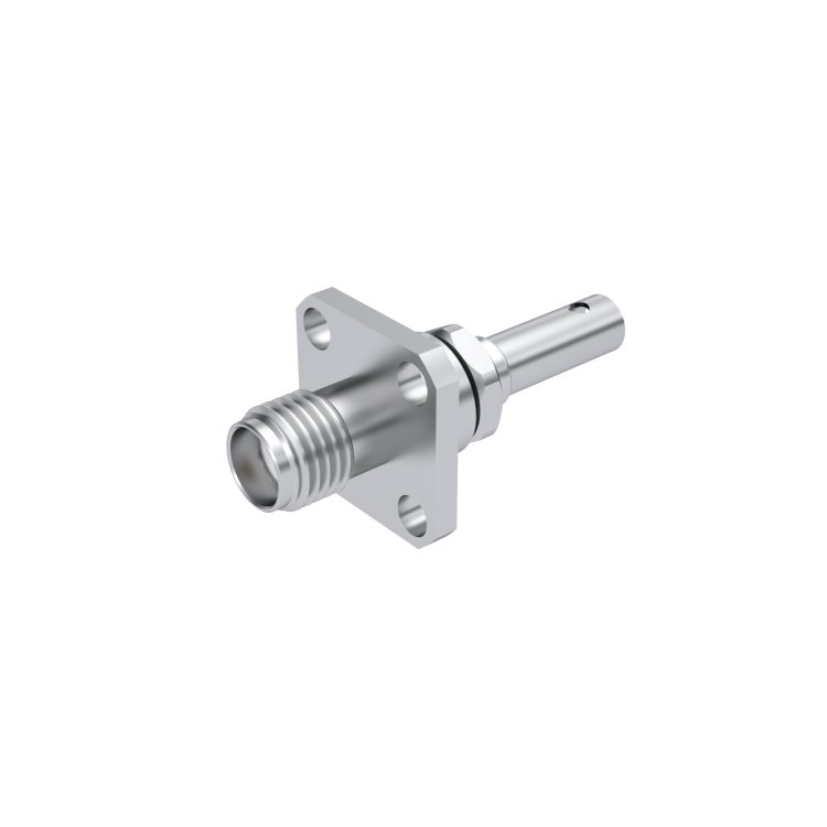 SMA / STRAIGHT SQUARE FLANGE JACK CRIMP AND SOLDER TYPE - CABLE 2.6/50 S