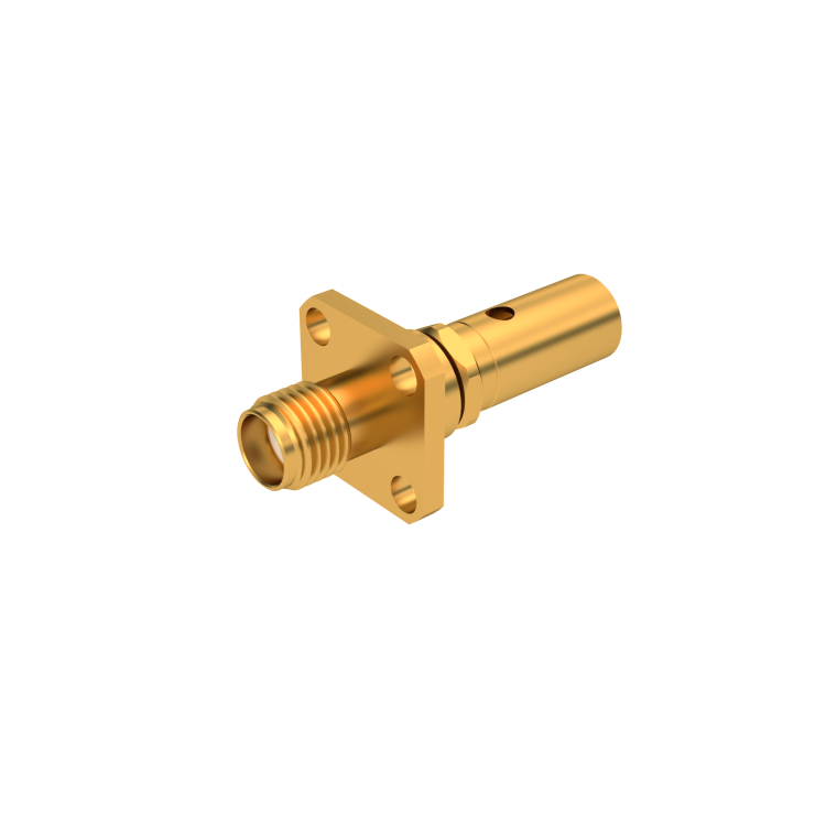 SMA / STRAIGHT SQUARE FLANGE JACK CRIMP AND SOLDER TYPE - CABLE 5/50 D