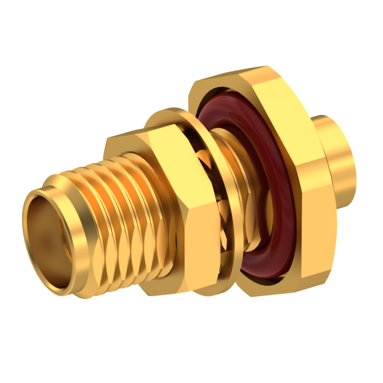 SMA / STRAIGHT BULKHEAD JACK PANEL SEAL SOLDER TYPE - CABLE .141