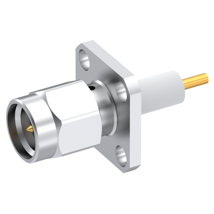 SMA / SQUARE FLANGE PLUG RECEPTACLE WITH CYLINDRICAL CONTACT