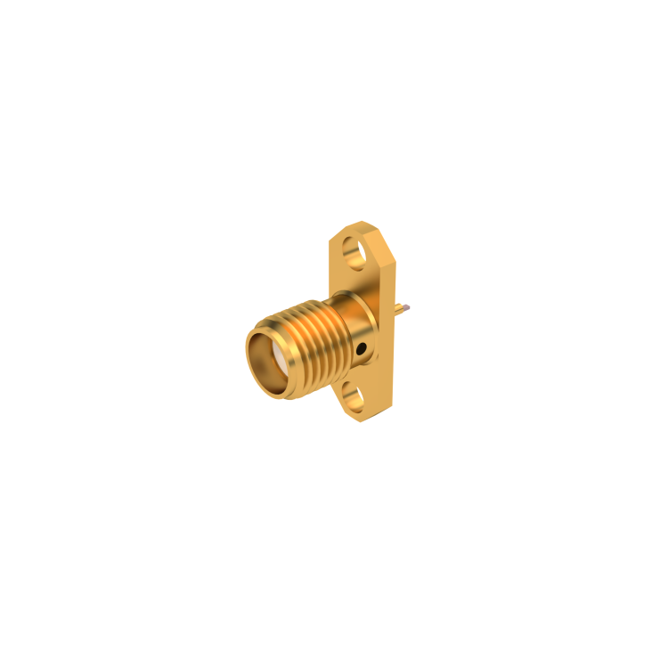 SMA / 2 HOLE FLANGE JACK RECEPTACLE WITH TAB CONTACT