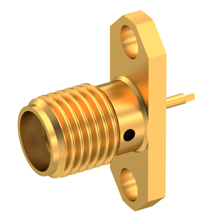 SMA / 2 HOLE FLANGE JACK RECEPTACLE WITH TAB CONTACT