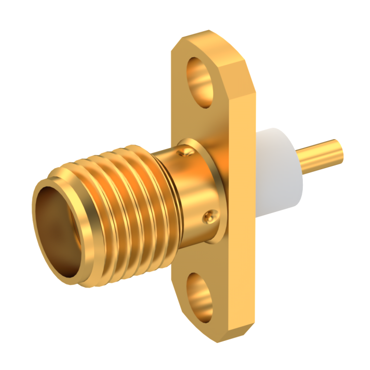 SMA / 2 HOLE FLANGE JACK RECEPTACLE WITH SHOULDER CONTACT