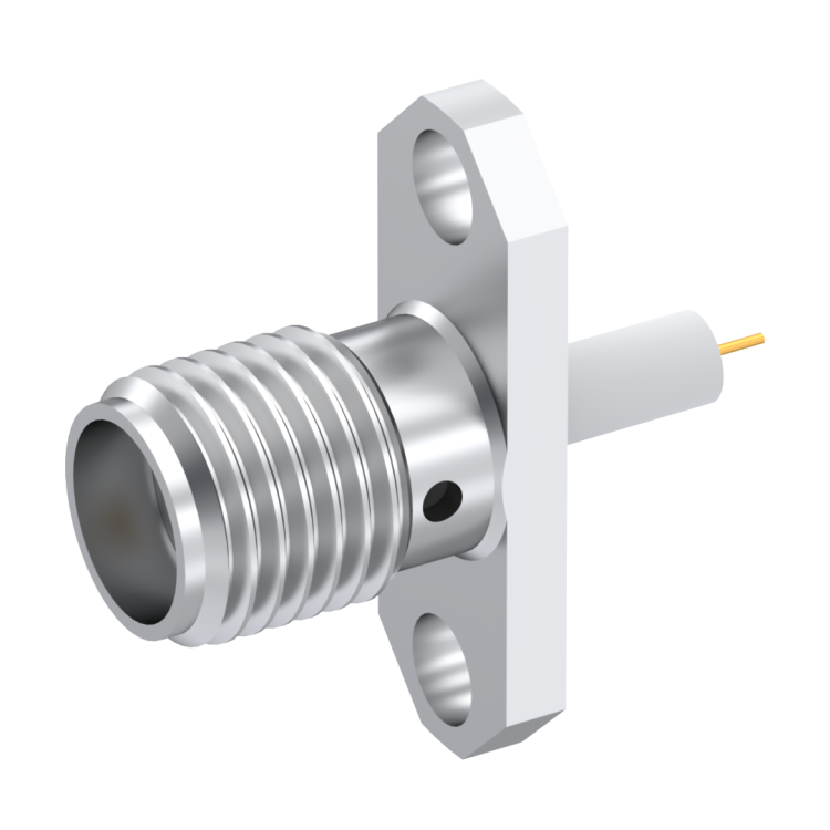SMA / 2 HOLE FLANGE JACK RECEPTACLE WITH SHOULDER CONTACT