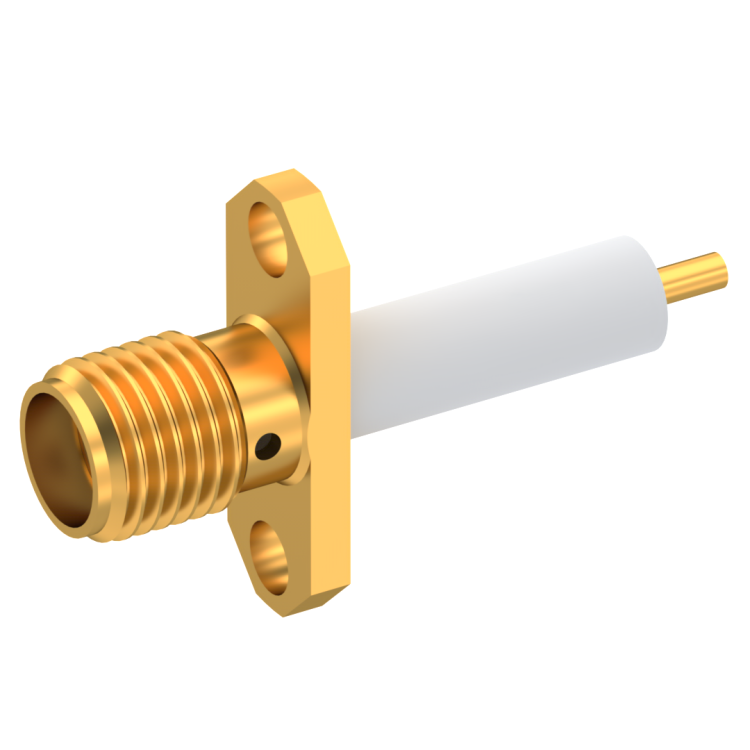 SMA / 2 HOLE FLANGE JACK RECEPTACLE WITH CYLINDRICAL CONTACT