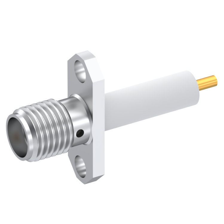 SMA / ADJUST. 2 HOLE FLANGE JACK RECEPTACLE WITH CYLINDRICAL CONTACT