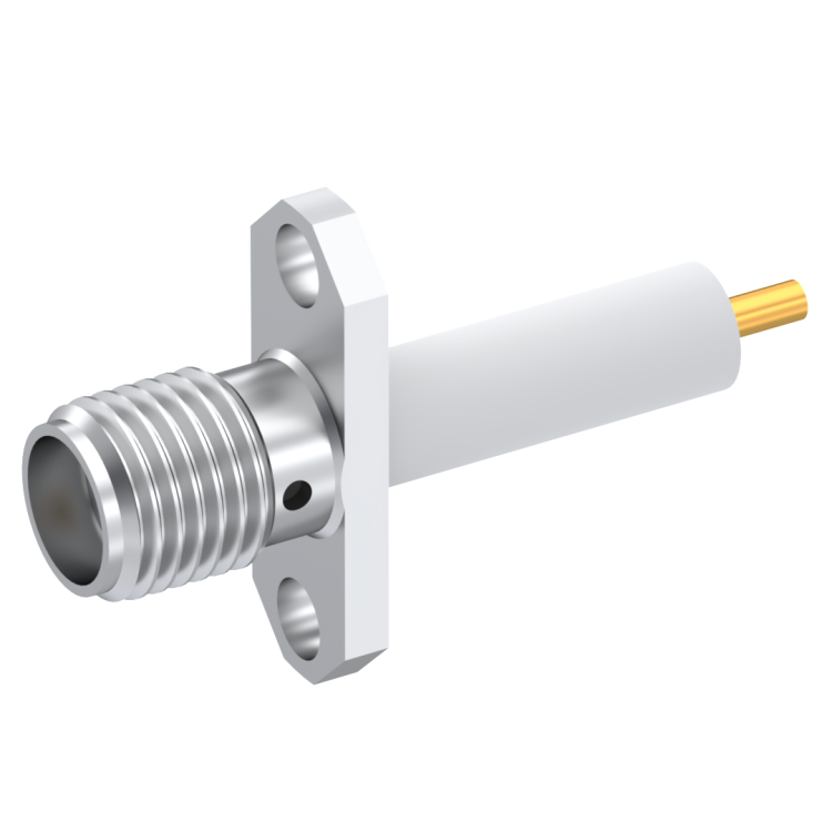 SMA / 2 HOLE FLANGE JACK RECEPTACLE WITH CYLINDRICAL CONTACT