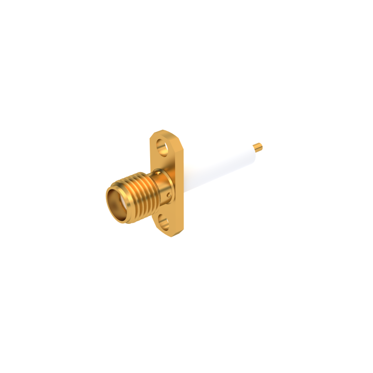SMA / 2 HOLE FLANGE JACK RECEPTACLE WITH CYLINDRICAL CONTACT