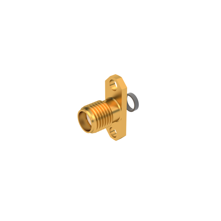 SMA / 2 HOLE FLANGE JACK RECEPTACLE WITH EMI GASKET FOR PIN 0.3MM
