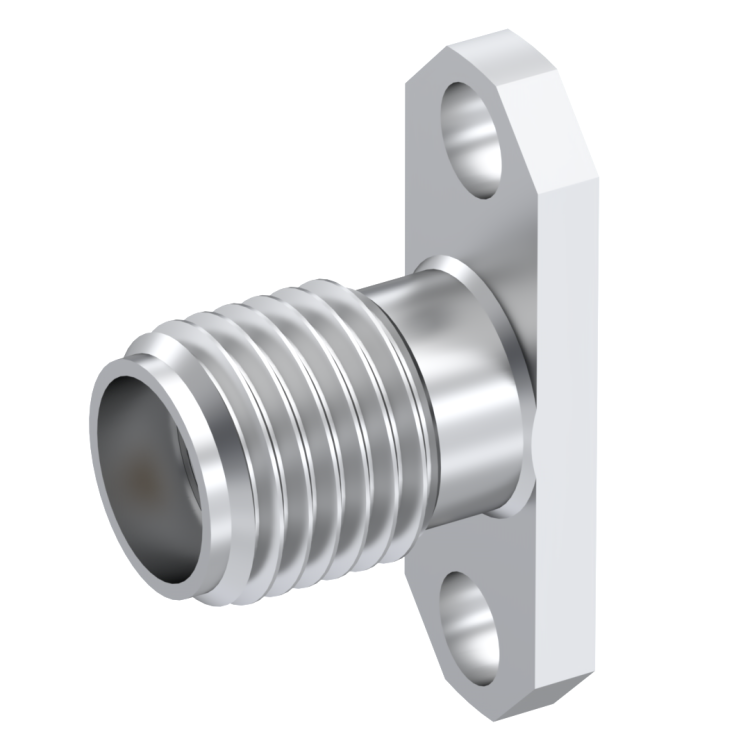 SMA / 2 HOLE FLANGE JACK RECEPTACLE WITH EMI GASKET FOR PIN 0.5MM